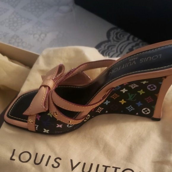 Louis Vuitton Murakami Multicolor Wedge Sandals - Picture 2 of 2
